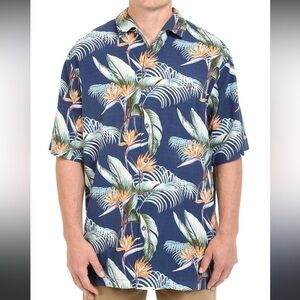 TOMMY BAHAMA Cool Palm‎ Silk Hawaiian Print Button Down Shirt